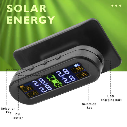 CarDetailsCo™ Wireless Solar Tire Pressure Monitor